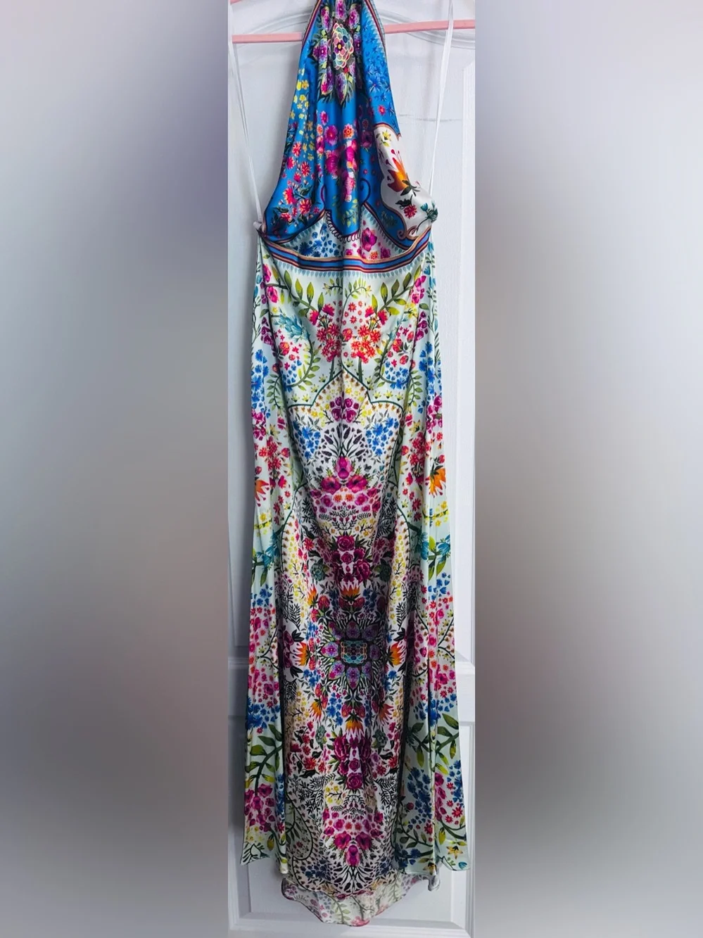 TRISHA PATERSON COLLECTION Joie De Vie Halter Maxi Dress Bloom NWT Large - Picture 9 of 16